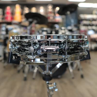 DW Collector's 3.14 x 14" SSC Maple Pi Snare Drum (Black Oyster Glass w/ Chrome Hardware) image 3