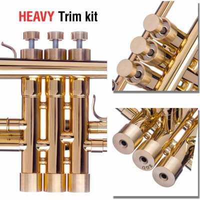 Trumpet Trim Kit for improving the sound. for all Yamaha KGUBrass HEAVY, Raw Brass+Turquoise Stones image 2