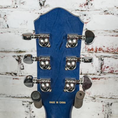 Oscar Schmidt - OE-30 Delta King - Semi-Hollow Body HH Electric Guitar, Trans Blue - x1996 - USED image 7