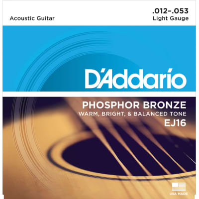 D'Addario EJ16 Phosphor Bronze Light Acoustic Strings 3-Pack for sale