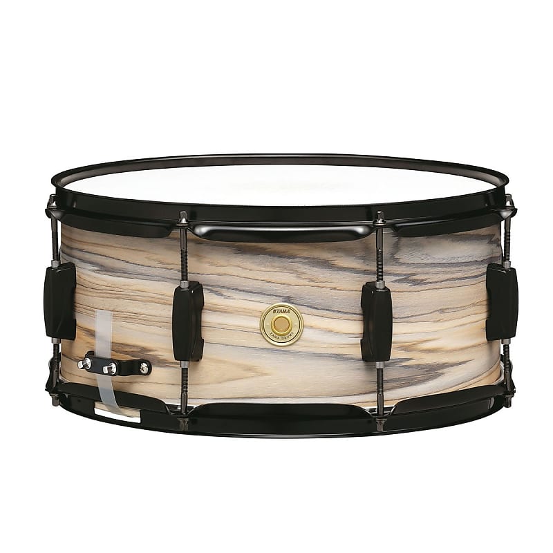 Tama WP1465BK-NZW Woodworks 14" x 6.5" Snare Drum, Natural Zebrawood Wrap image 1