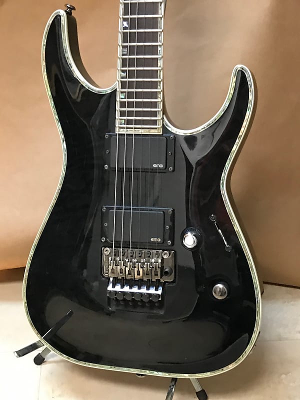 ESP LTD Deluxe MH-1000 Thru Black  Green Electric Guitar image 1