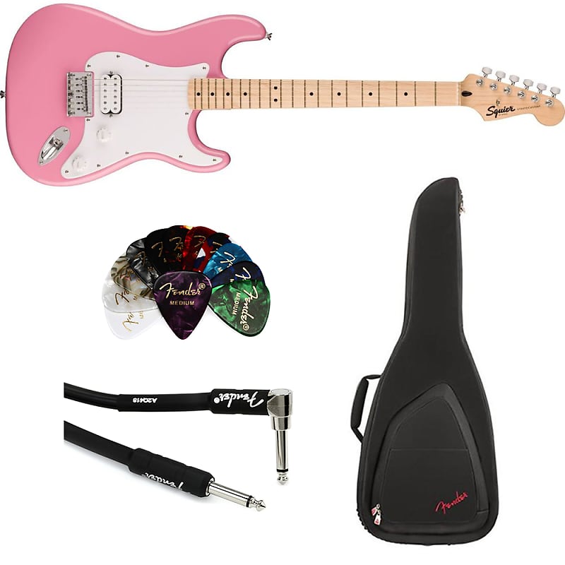 Squire Sonic Stratocaster HT H Electric Guitar, Flash Pink | Reverb