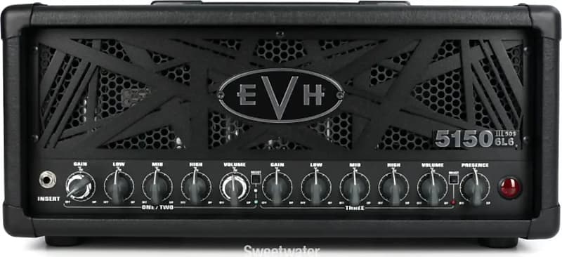 EVH 5150III Stealth Electric Guitar Tube Head, 50W, Stealth Black image 1