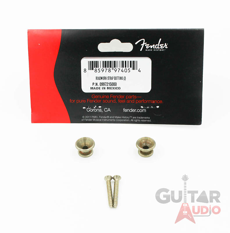 Genuine Fender Road Worn/Relic Aged Strat/Tele Strap Buttons Set/Pair image 1