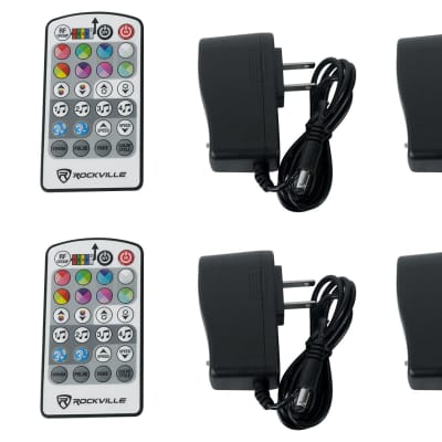 Rockville 8 PACK MINI RF1 V2 DJ Up Lights+Bag+RF Remote+Wireless DMX Controller image 24