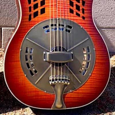 National Reso-Phonic Reso Rocket Deep Body Figured Maple Cutaway 2023 Tobacco Red Burst for sale