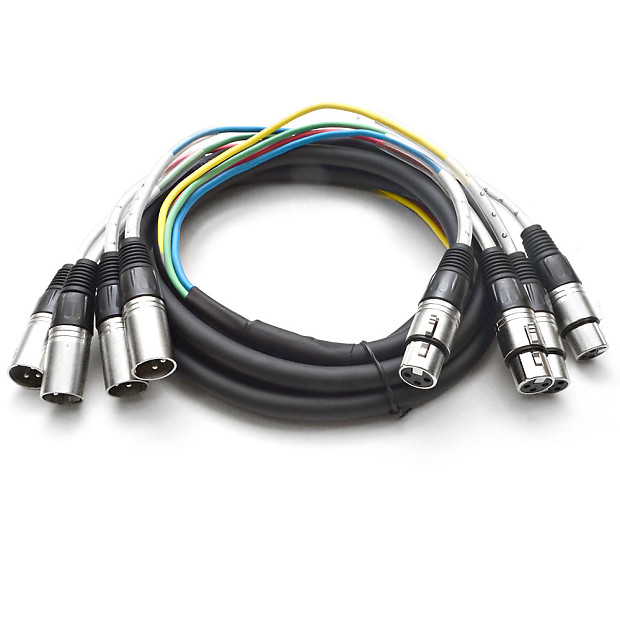 Seismic Audio SARLX-4x10 4-Channel XLR ColoRED Snake Cable - 10' image 1