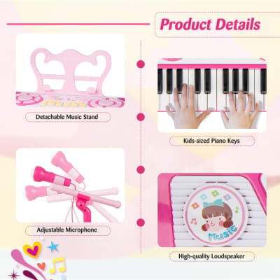 Other 49 Keys Kids Piano Keyboard for Kids 3+ 2023 - Pink image 2