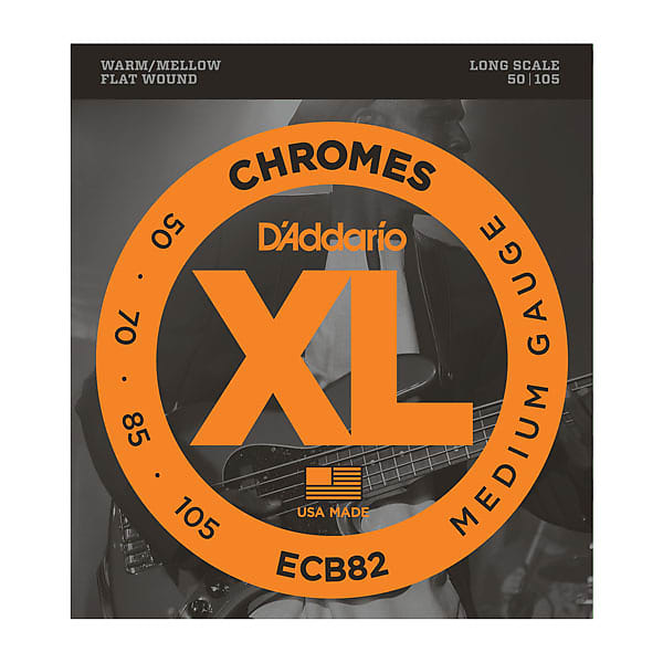 D'Addario ECB82 Chromes Bass, Medium, 50-105, Long Scale image 1