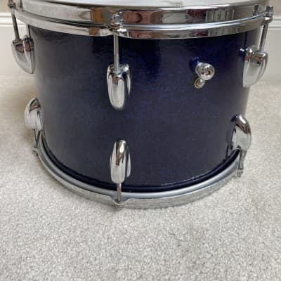 Slingerland  13” Mounted Tom Drum w Brass Hoops 60s Sparkling Blue Pearl image 5