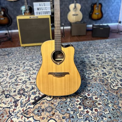 Lag T400 DCE  Stage Dreadnought Cutaway - Natural for sale