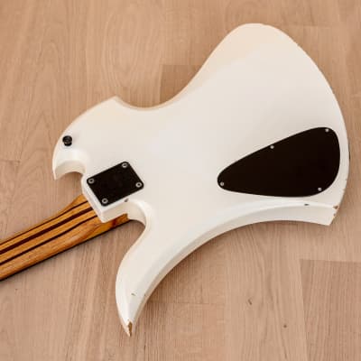 1990s BC Rich Mockingbird PJ Medium Scale Electric Bass Guitar White Japan image 12