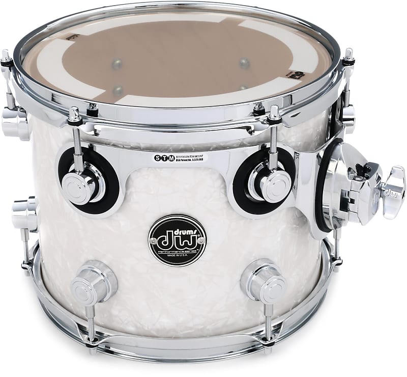 DW Performance Series Mounted Tom - 8 x 10 inch - White Marine FinishPly (2-pack) Bundle image 1