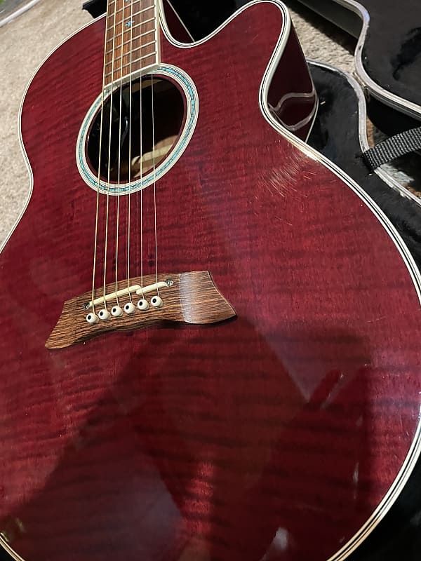 タカミネ　エレアコ　PT－108 STR　ワインレッド タカミネ エレアコ PT－108 STR ワインレッド Takamine PT-108