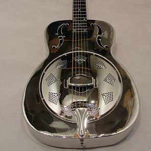 Johnson JM 998 Metal Body Resonator Guitar 2017 Chrome Reverb