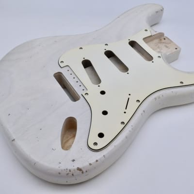 3lbs 12oz BloomDoom Nitro Lacquer Aged Relic White Blonde S-Style Vintage Custom Guitar Body image 4