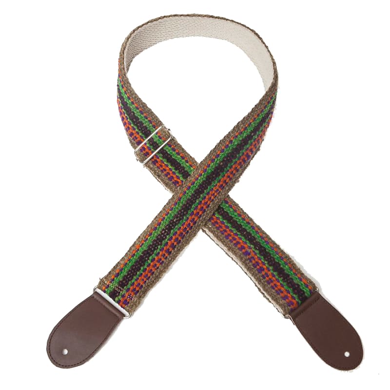 Henry Heller Peruvian Strap - Green with Orange 2-Inch Picador Series image 1