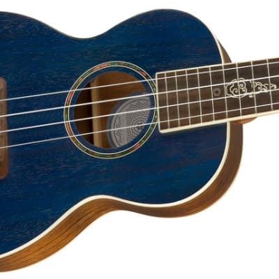 Fender Dhani Harrison Acoustic Electric Ukulele Walnut Fingerboard, Sapphire Blue image 2