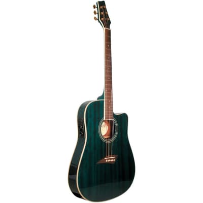 Kona KG1FMCEN Gold Series Acoustic-Electric Guitar, Flame Maple 