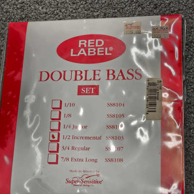 Red Label Double Bass Strings Set - 3/4 Regular Size