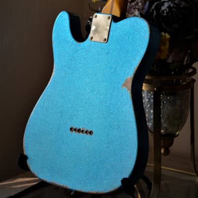 American Fender Custom Telecaster Nitro Heavy Relic Blue Sparkle image 15