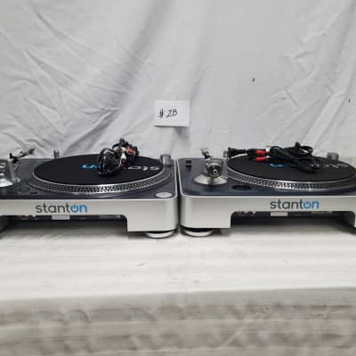 STANTON T-50 BELT DRIVE DJ TURNTABLES SOLD AS A PAIR WITH