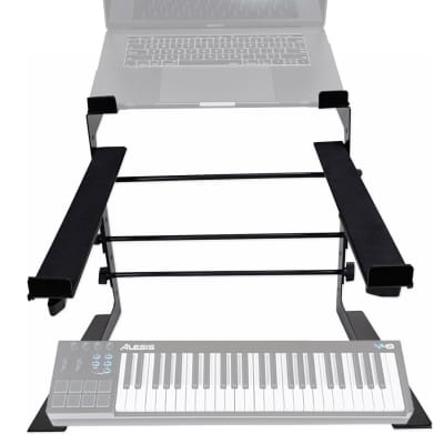 Rockville Dual Shelf Laptop+Controller Stand for Alesis V49 Keyboard