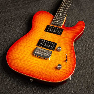 USED G&L ASAT Deluxe Flame Maple Top - Mahogany 2015 Cherryburst w/OHSC for sale