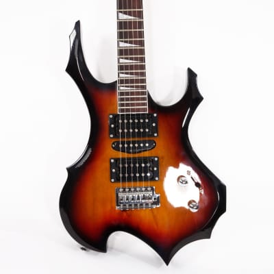 Glarry Flame Shaped Electric Guitar with 20W Electric Guitar Sound HSH Pickup Novice Guitar image 7