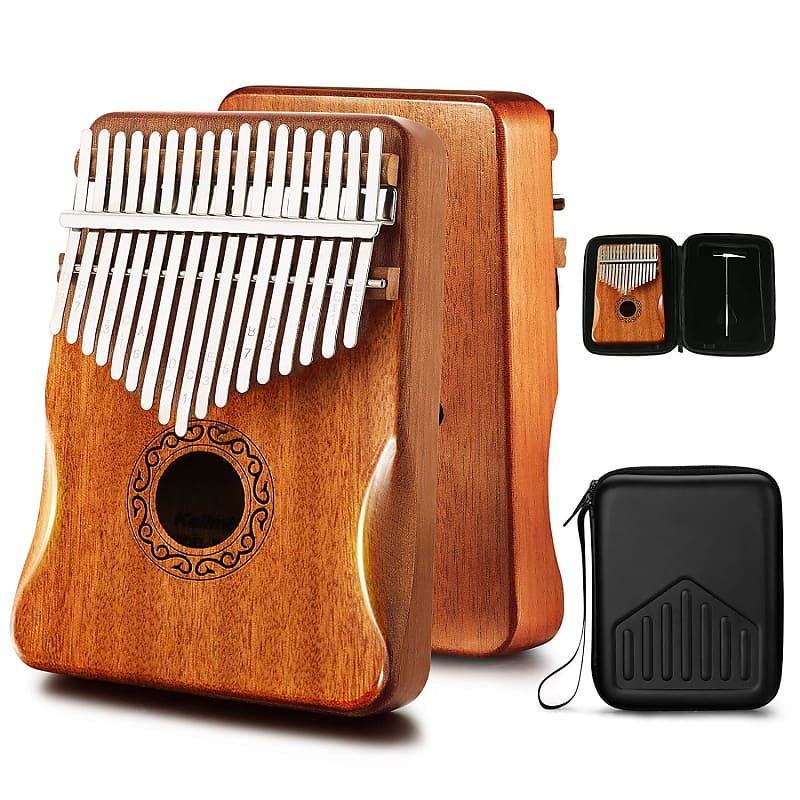 GECKO Kalimba 17 Keys Thumb Piano with Waterproof Protective Box, Tune  Hammer and Study Instruction, Portable Mbira Sanza Finger Piano, Meditation