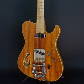 Asher T Deluxe Master Series Bound Flame Hawaiian Koa with Bigsby 2011 Nitro Amber Gloss image 1