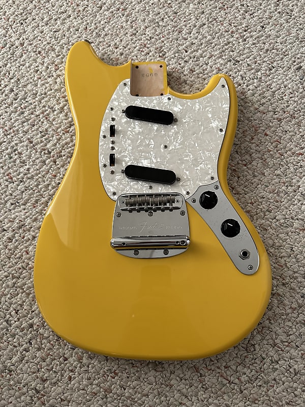 Fender Japan Mustang Loaded MG-69 Body Yellow | Reverb