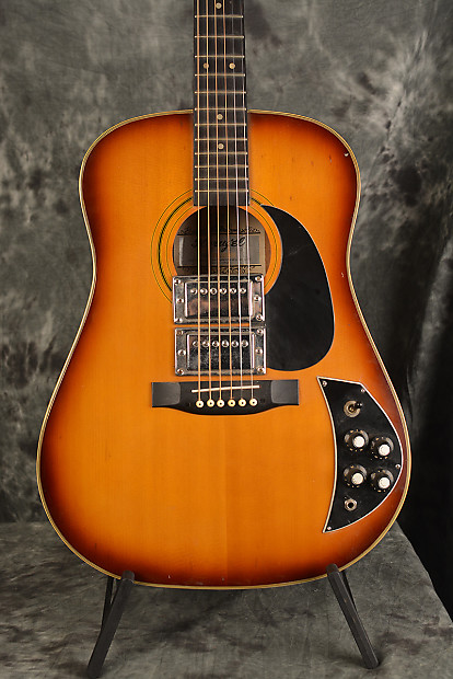 Samick Horugel Vintage Dreadnought 1970s Sunburst w Dual Humbucker pickups So UGLY it s kinda Cool