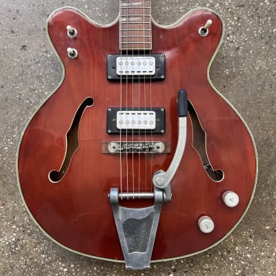 Teisco Vintage Hollowbody Electric Guitar 1960s - Red image 1