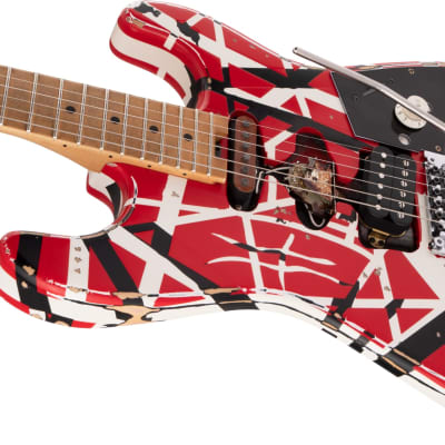 Immagine EVH - Striped Series Frankenstein Frankie  Maple Fingerboard  Red with Black Stripes Relic - 5107900503 - 7