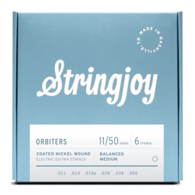Stringjoy Orbiters | Balanced Medium Gauge (11-50) Coated Nickel Wound Electric Guitar Strings for sale