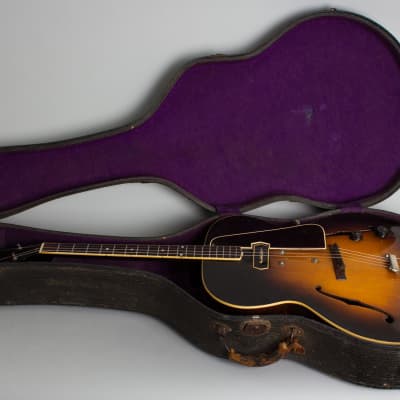 Gibson  ETG-150 Arch Top Hollow Body Electric Tenor Guitar (1937), ser. #577C-6 (FON), period black hard shell case. image 10