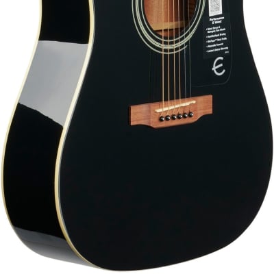 Epiphone FT-100 Acoustic Guitar Player Pack (with Gig Bag), Ebony image 8