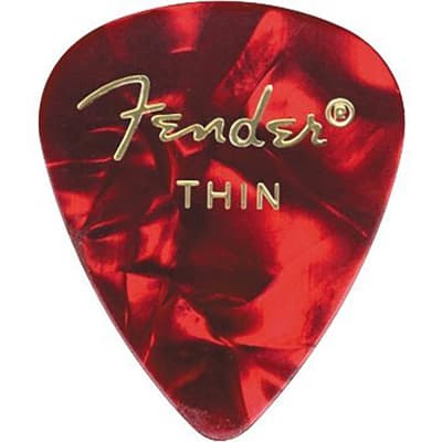 Fender 351 Shape Red Moto Picks Thin Package of 12 2016