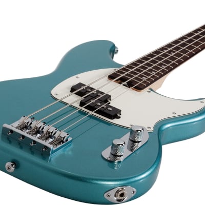 Schecter Banshee Bass Guitar, Vintage Pelham Blue image 6