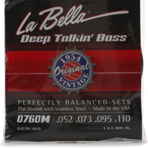 La Bella 0760M Deep Talkin' Bass 1954 Original Style Flatwound Bass Guitar Strings - .052-.110 Standard image 4