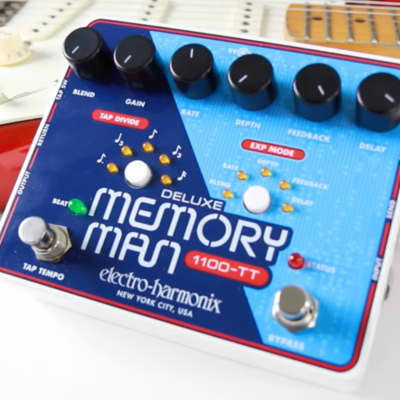 Electro-Harmonix Deluxe Memory Man 1100-TT Tap Tempo 1100Ms Analog Delay Pedal. New! image 2