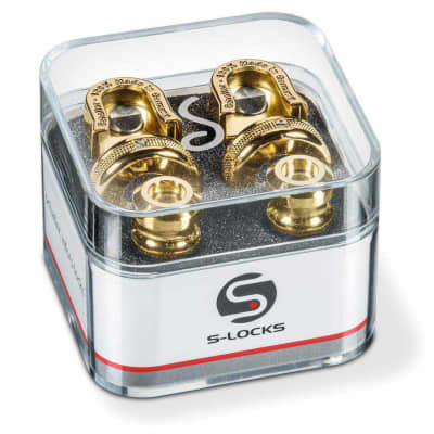 Schaller Strap Locks Guitar S-Lock Pair - Gold for sale