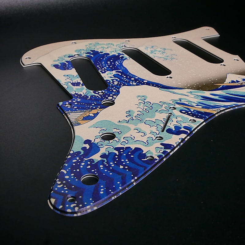 Fender Strat Pickguard The Great Wave Off Kanagawa Custom Pickguard Graphic Stormguitar