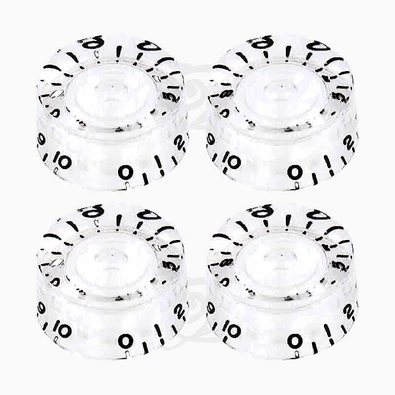 4x Vintage-style Speed Knobs Clear inchSize 24 splines shaft for Gibson LP SG image 1