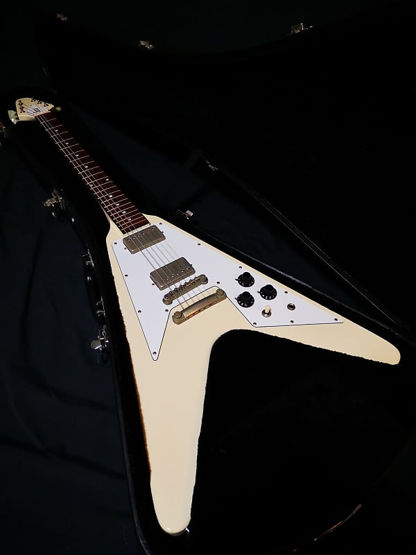 ギター BURNNY Flying V RFV-75 1981 Burny Flying V RFV-75 Floyd Rose alpine white