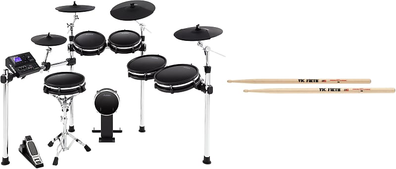 Alesis DM10 MKII Pro Electronic Drum Set  Bundle with Vic Firth American Classic Drumsticks - 5A - Wood Tip image 1