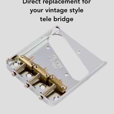 Bensonite Vintage-Modern Telecaster Bridge - Stainless Steel image 4