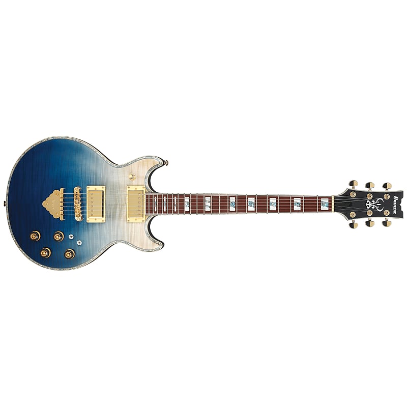 Ibanez AR420 Guitar, Bound Jatoba, Flamed Maple Top, Transparent Blue Gradation image 1
